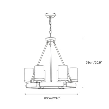 Cabot Rustic Chandelier – detail 3 — Dimension drawings 1