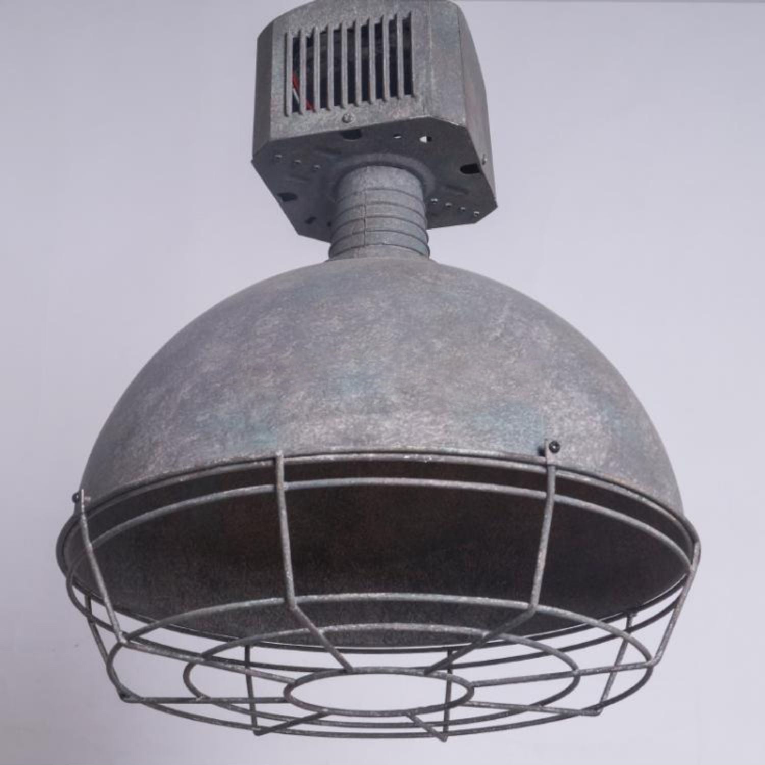 Caged Industrial Metal Pendant Light