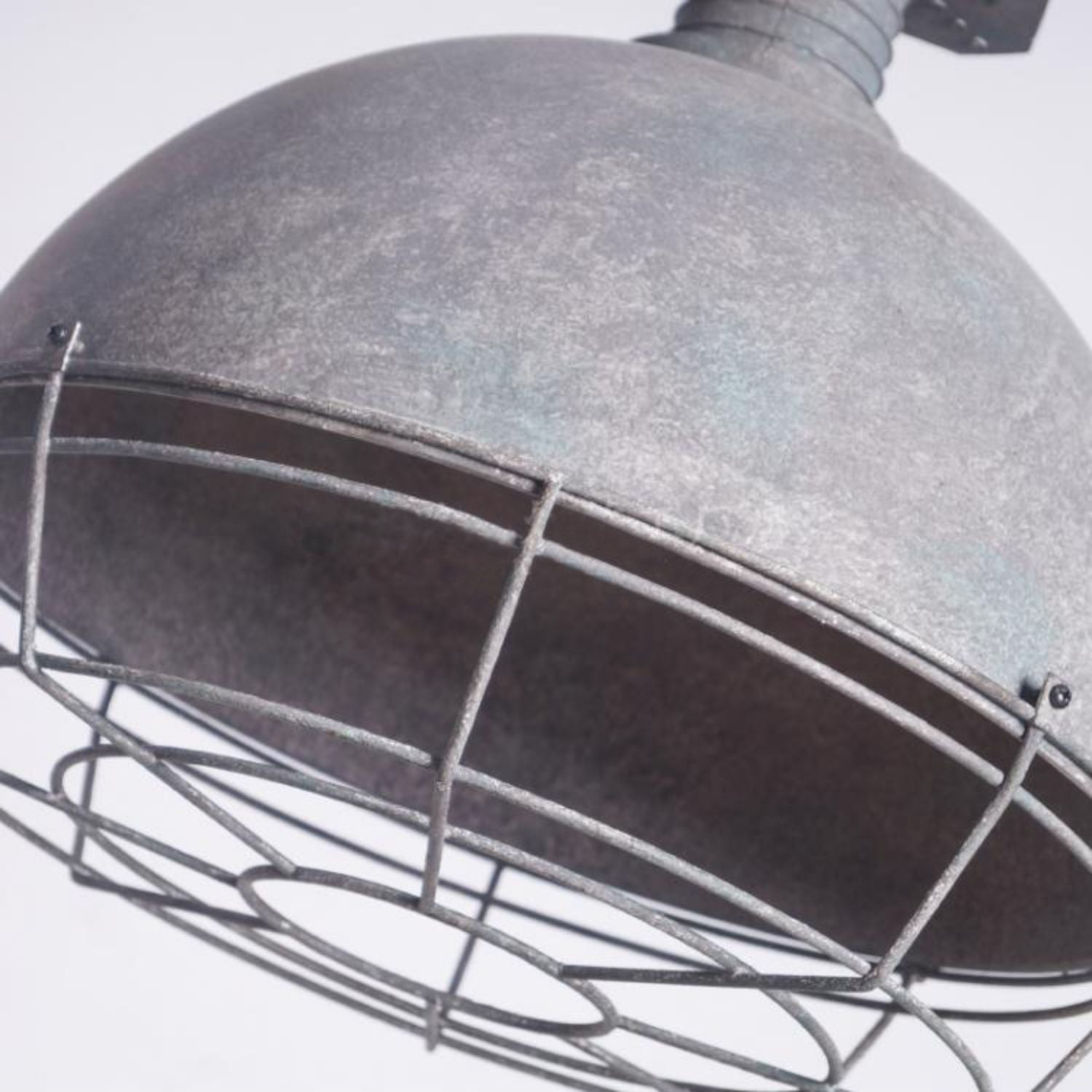 Caged Industrial Metal Pendant Light