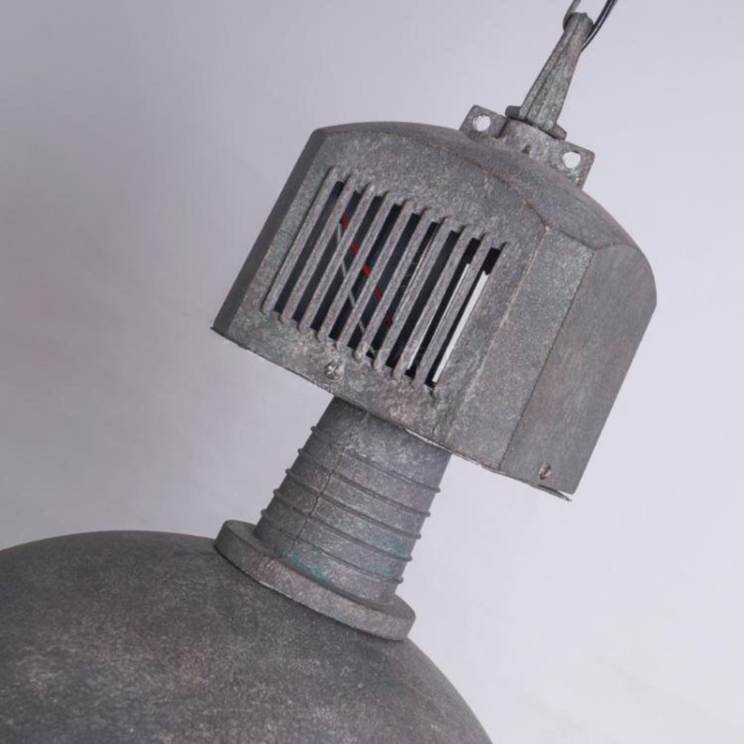 Caged Industrial Metal Pendant Light