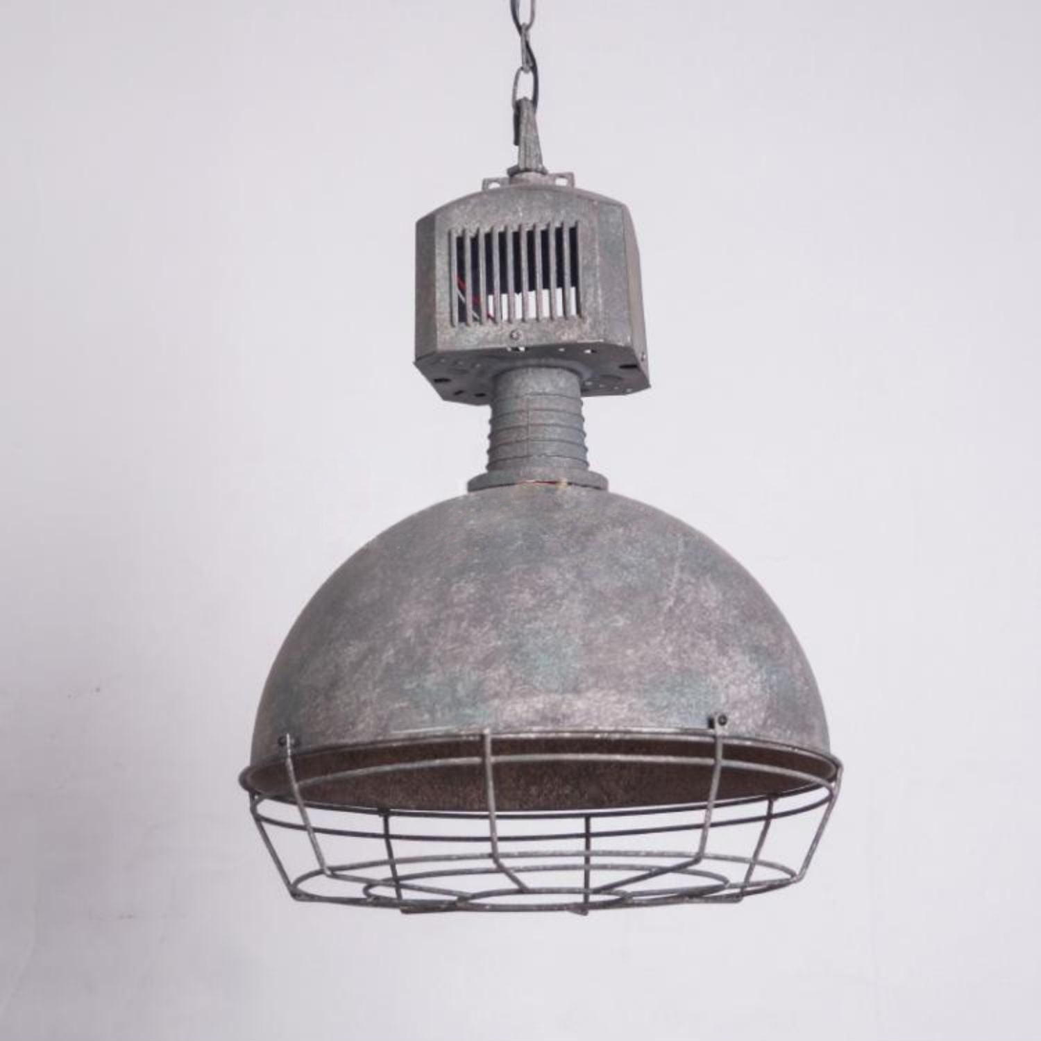 Caged Industrial Metal Pendant Light