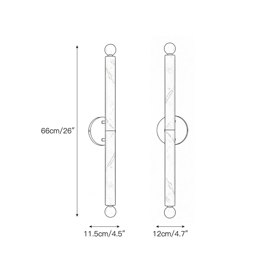 Callaway Marble Wall Lamp – detail 3 — Dimension drawings 1
