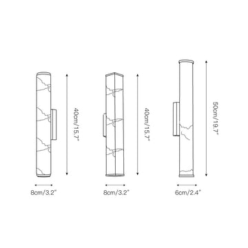 Callisto Alabaster Sconce – detail 5 — Dimension drawings 1