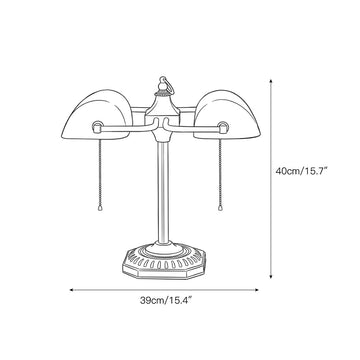 Cambridge Twin Library Table Lamp – detail 3 — Dimension drawings 1