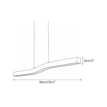 Camur Brass Linear Chandelier – detail 3 — Dimension drawings 1