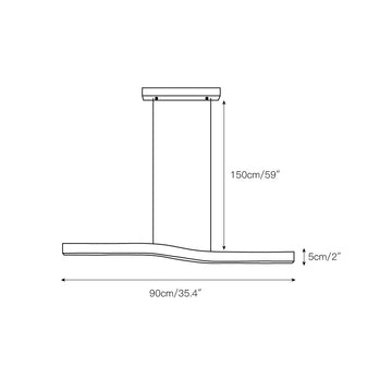 Camur Linear Pendant Light – detail 3 — Dimension drawings 1
