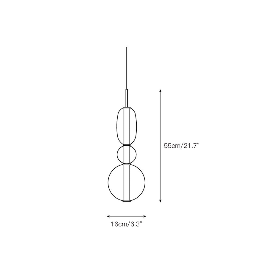 Stained Glass Pendant Lamp – detail 5 — Dimension drawings 3