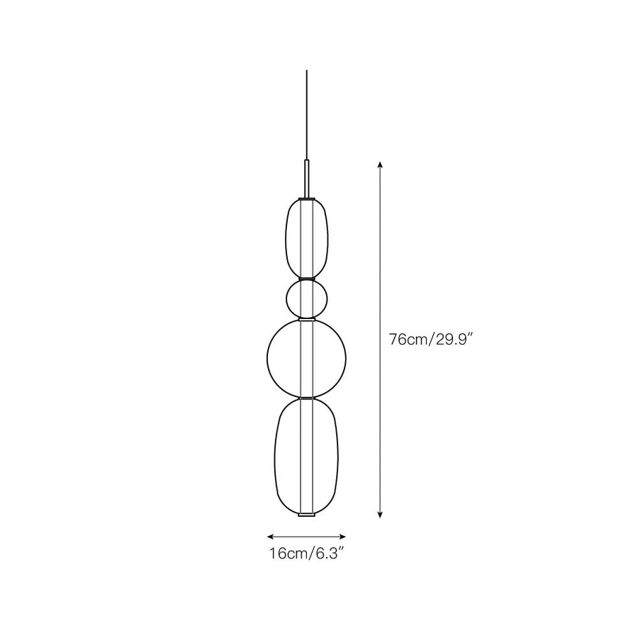 Stained Glass Pendant Lamp – detail 8 — Dimension drawings 6