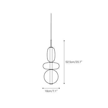Stained Glass Pendant Lamp – detail 4 — Dimension drawings 2