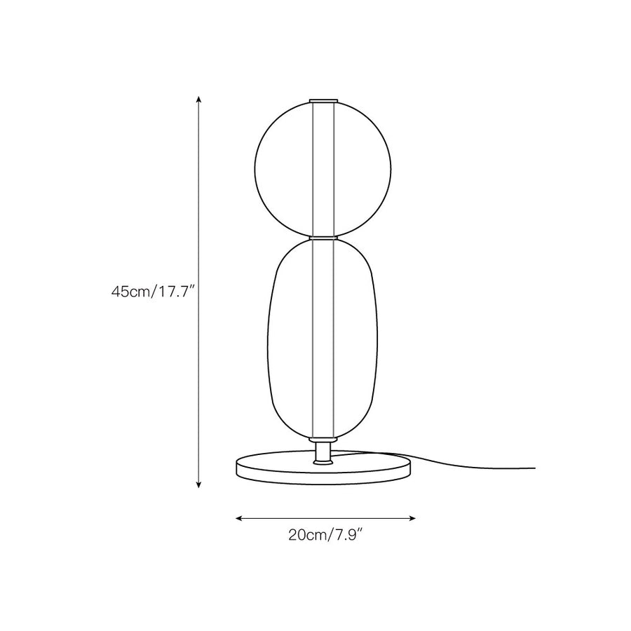Stained Glass Table Lamp – detail 3 — Dimension drawings 1