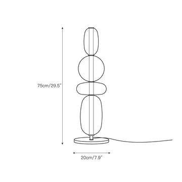 Stained Glass Table Lamp – detail 5 — Dimension drawings 3