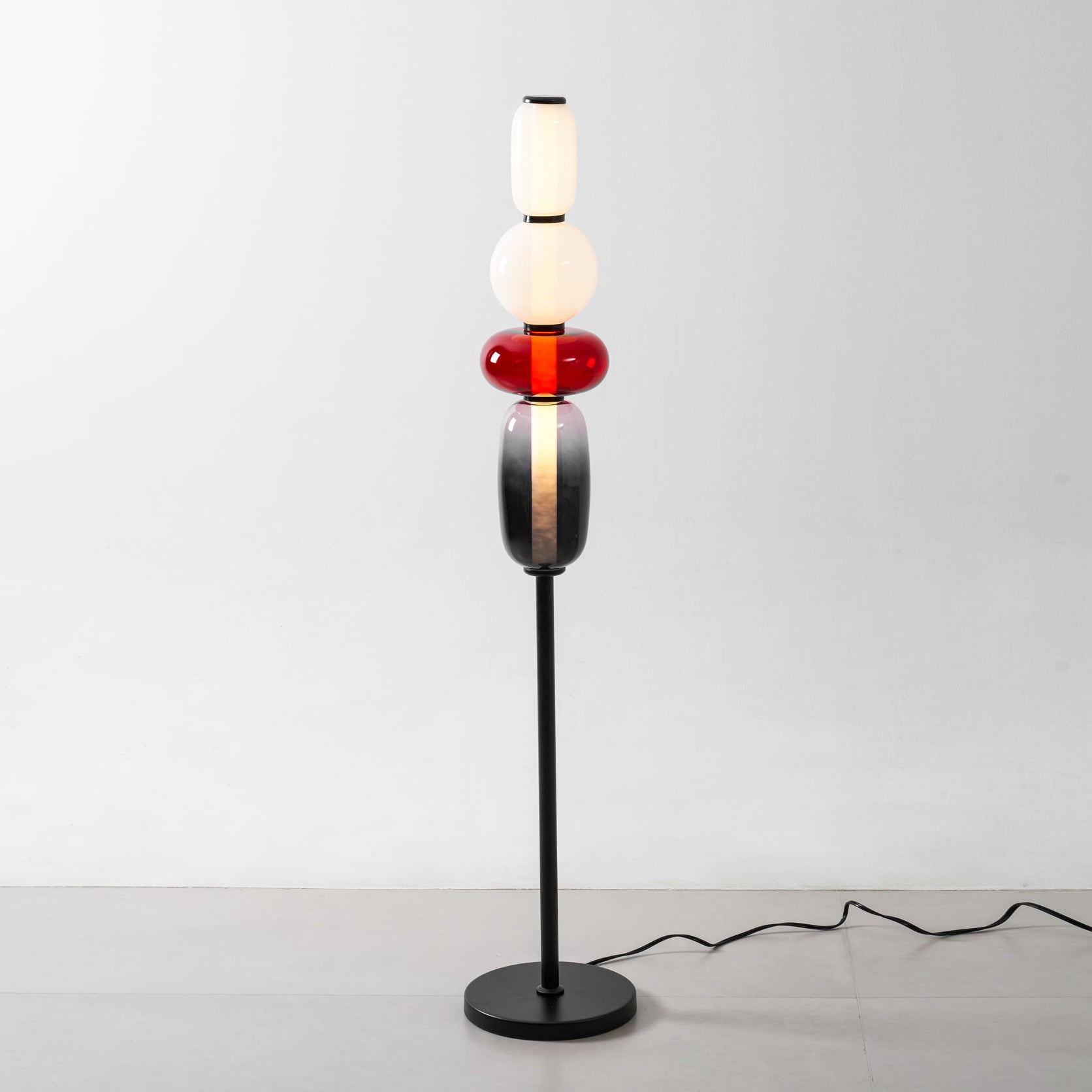 Stacked Glass Pebble Floor Lamp
