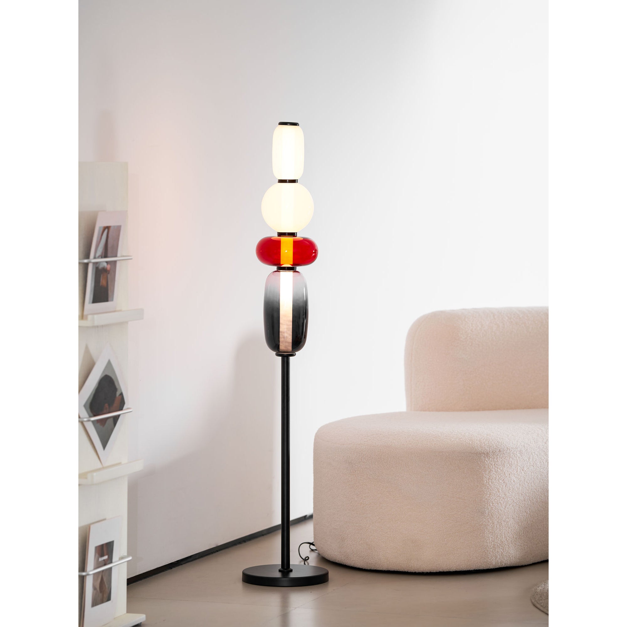 Stacked Glass Pebble Floor Lamp