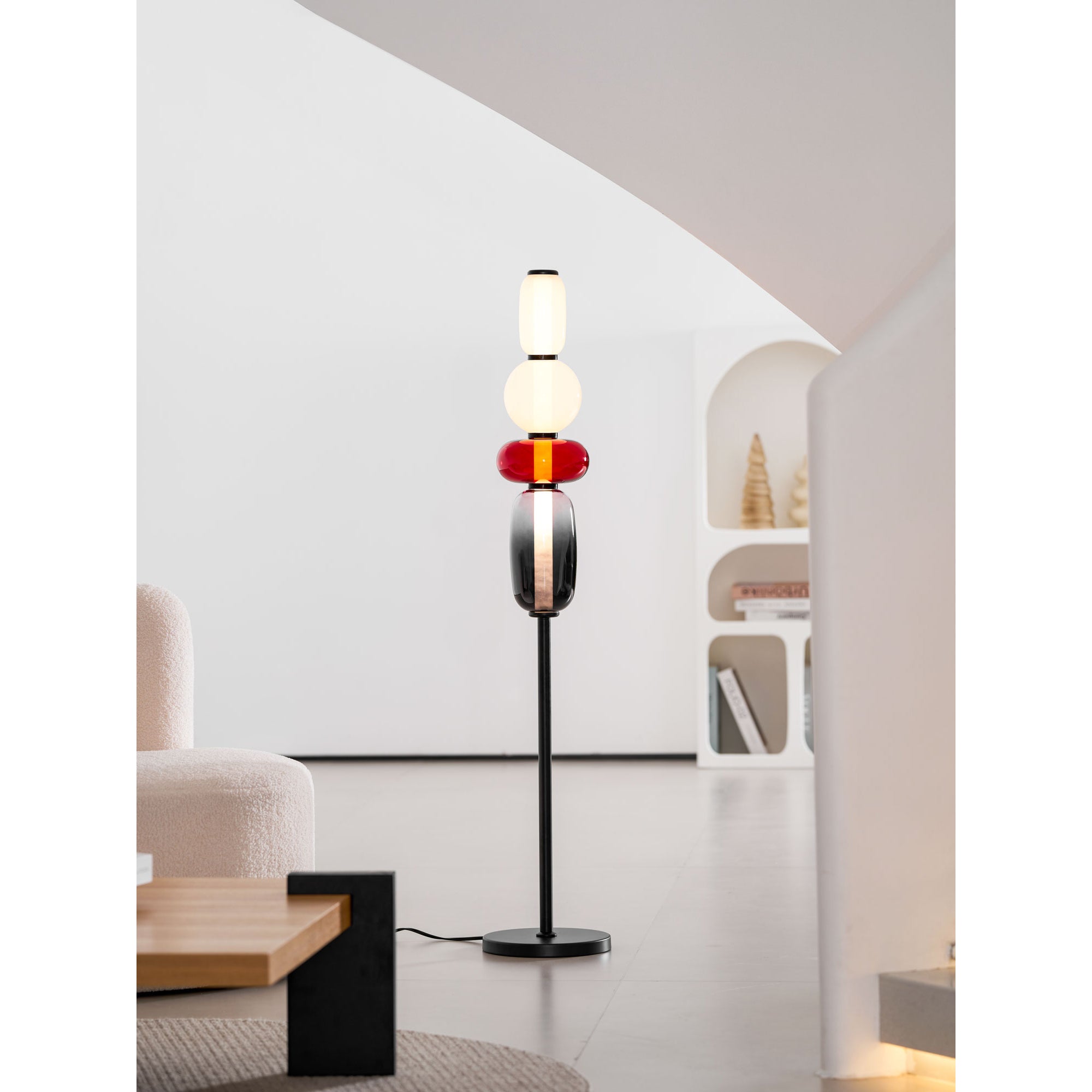 Stacked Glass Pebble Floor Lamp