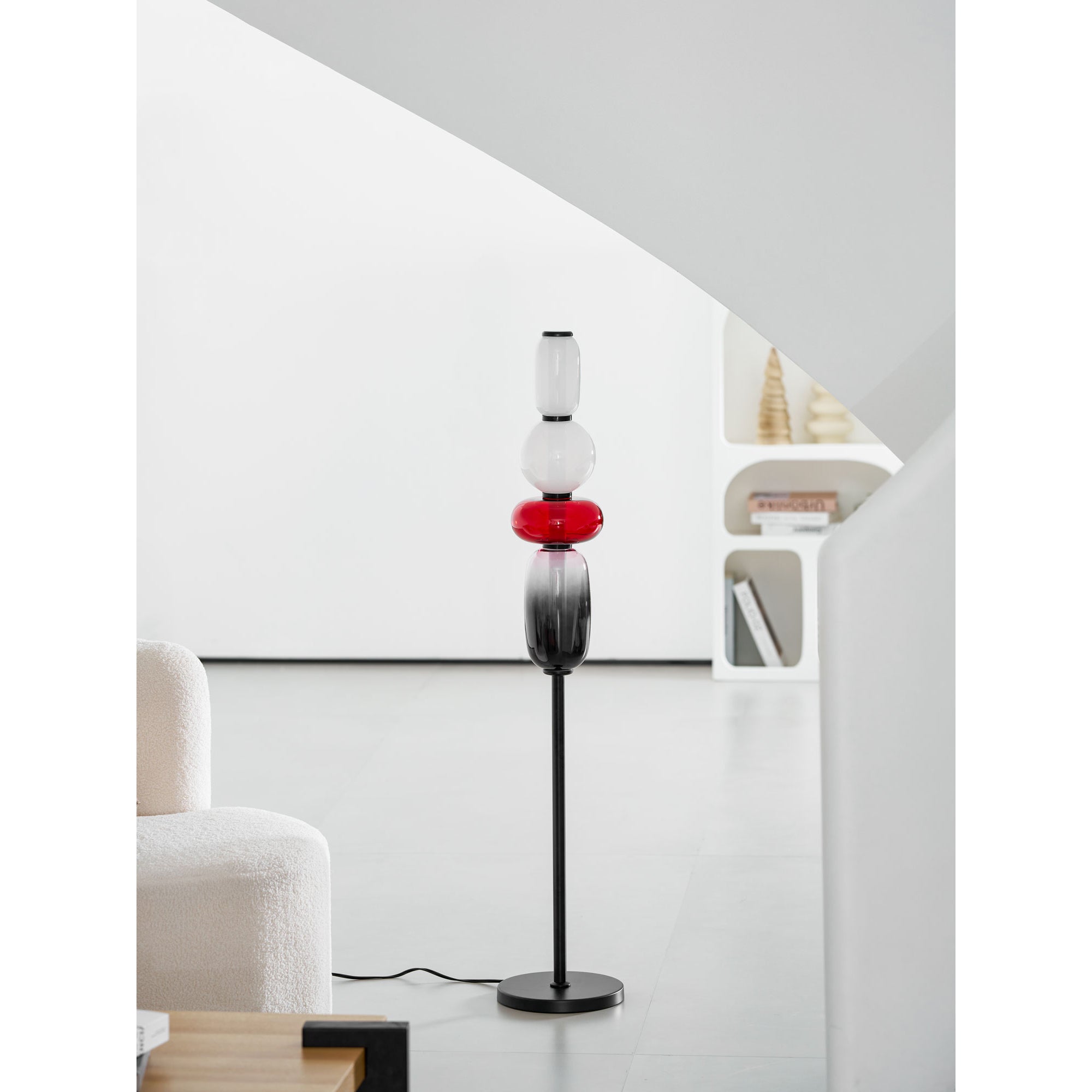 Stacked Glass Pebble Floor Lamp
