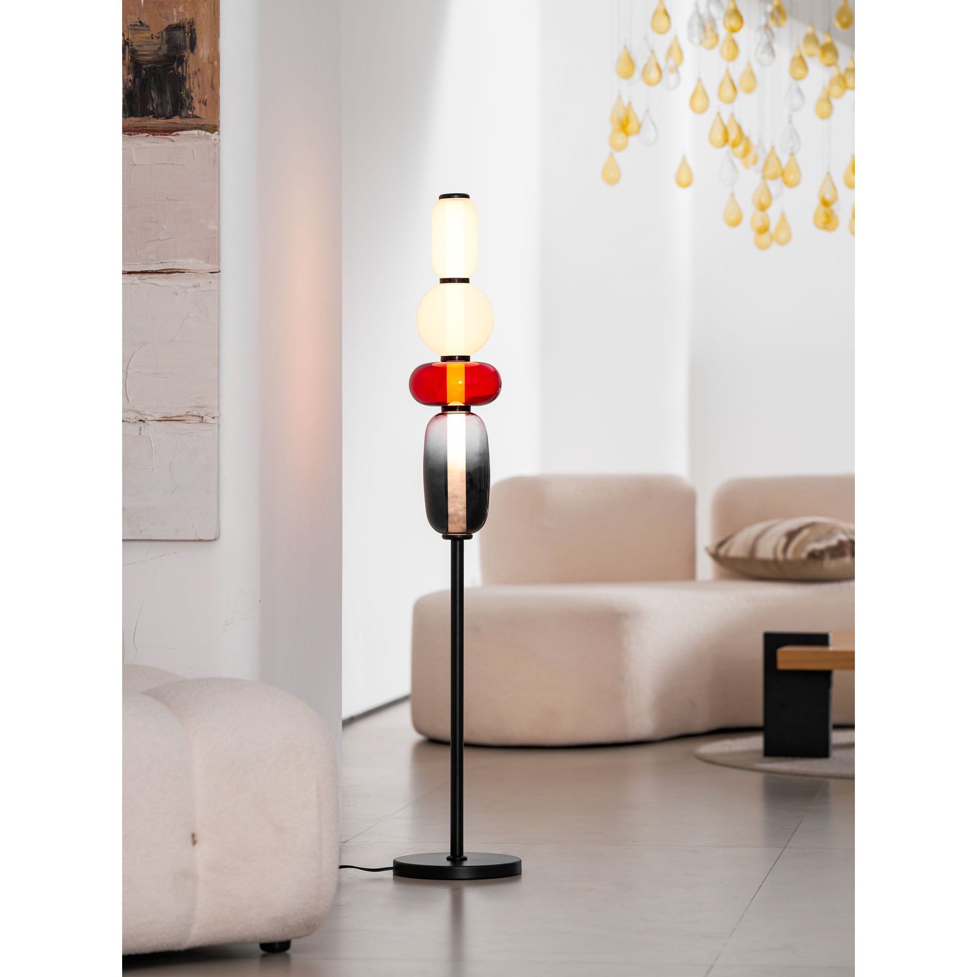 Stacked Glass Pebble Floor Lamp
