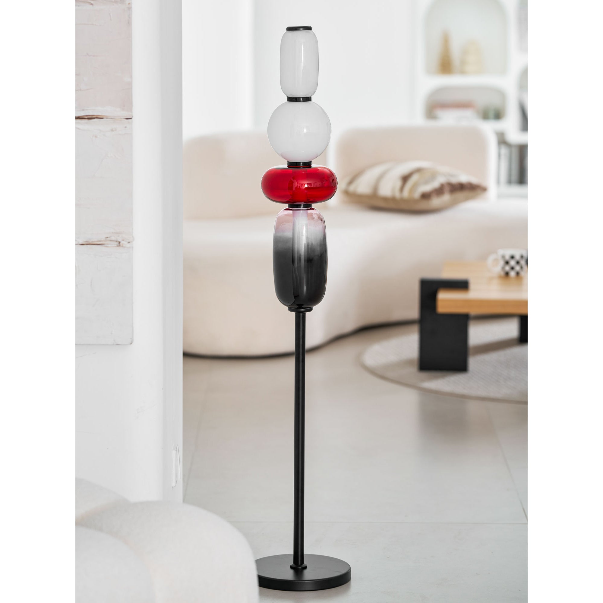 Stacked Glass Pebble Floor Lamp