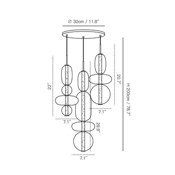 Stained Glass Chandelier – detail 9 — Dimension drawings 7