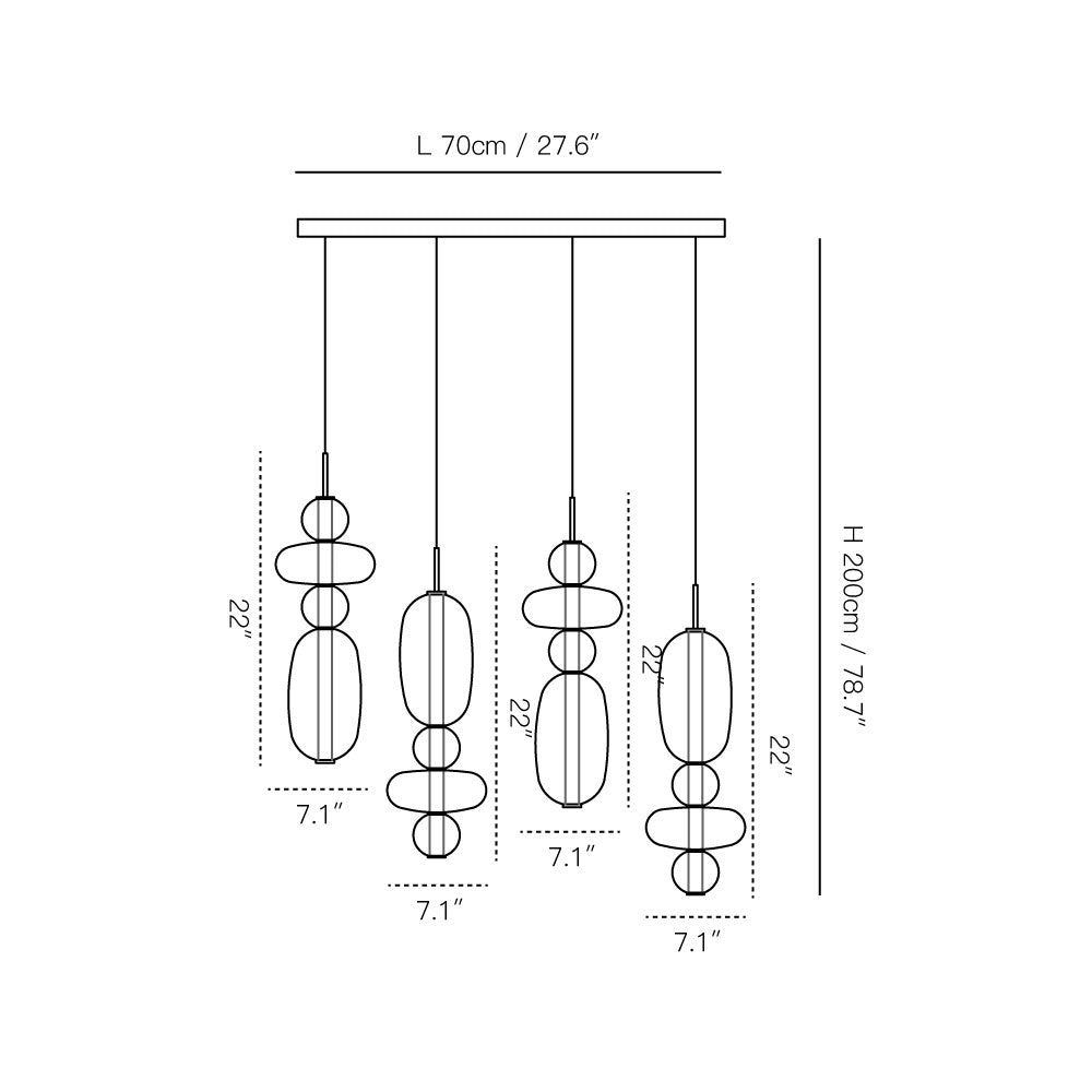 Candied Glass Combo Chandelier