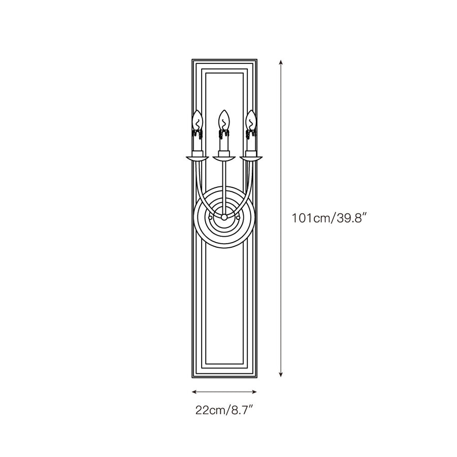 Candle 3-Light Mirrored Sconce – detail 3 — Dimension drawings 1