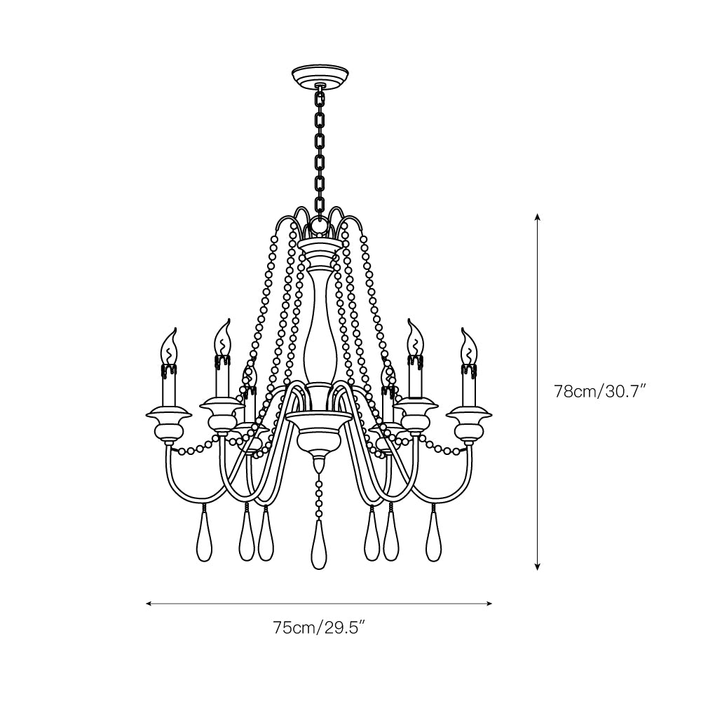 Candle Style Beaded Chandelier