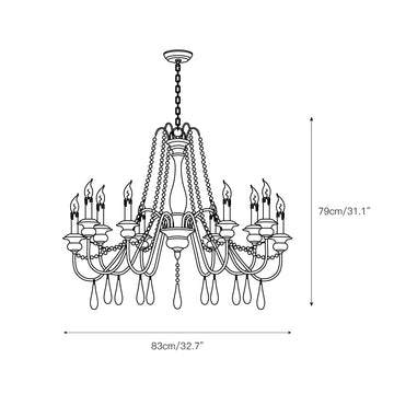 Candle Style Beaded Chandelier – detail 7 — Dimension drawings 5