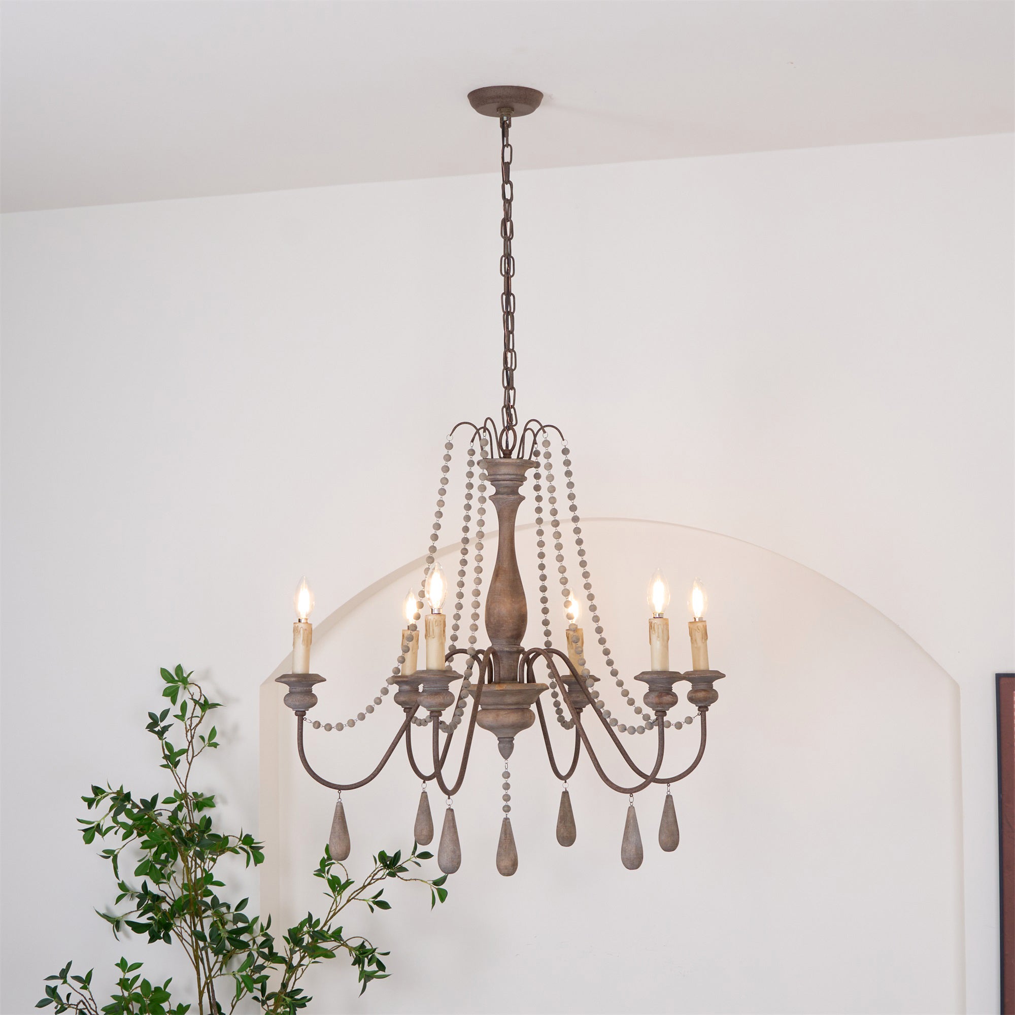 Candle Style Beaded Chandelier