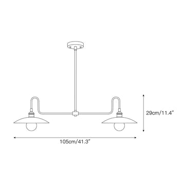 Cantina Linear Chandelier – detail 3 — Dimension drawings 1