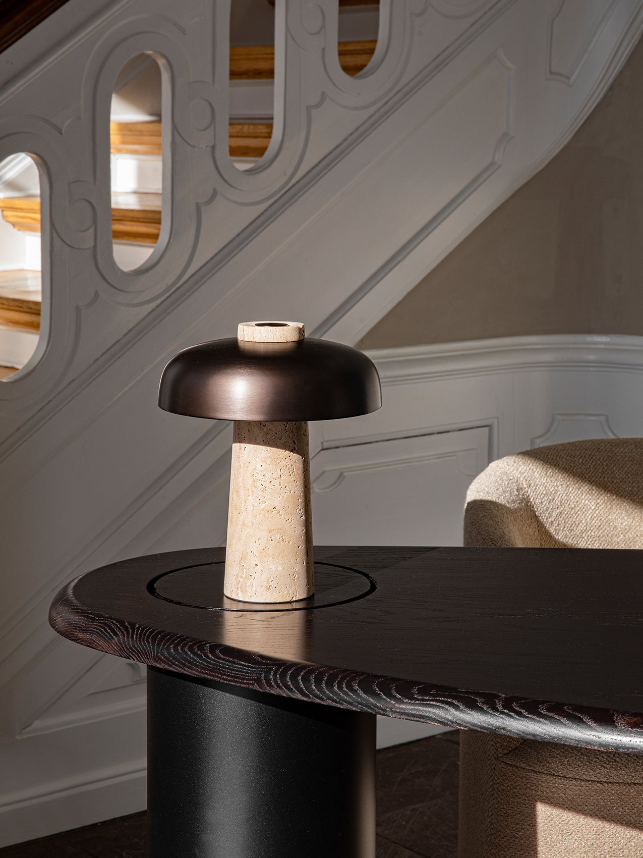 Carla Travertine Table Lamp