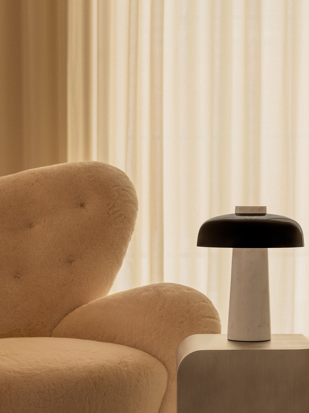 Carla Travertine Table Lamp