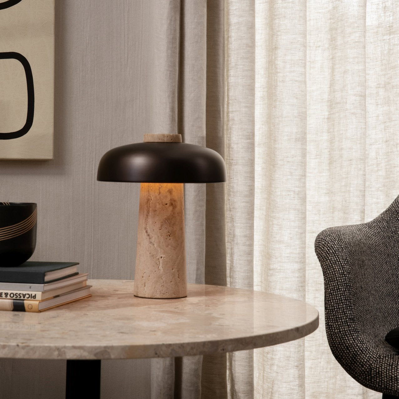 Carla Travertine Table Lamp