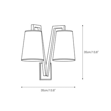 Lena Double Wall Lamp – detail 3 — Dimension drawings 1