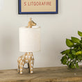 Load image into Gallery viewer, Carved Wood Animal Table Lamp
