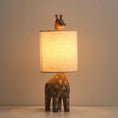 Load image into Gallery viewer, Carved Wood Animal Table Lamp
