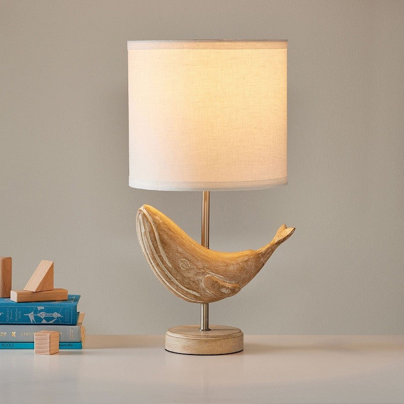 Carved Wood Animal Table Lamp