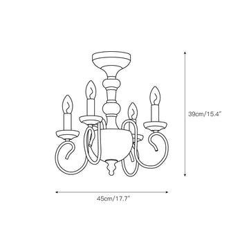 Castile Semi Flush Ceiling Light – detail 3 — Dimension drawings 1