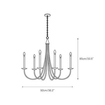 Castlehill Chandelier – detail 3 — Dimension drawings 1