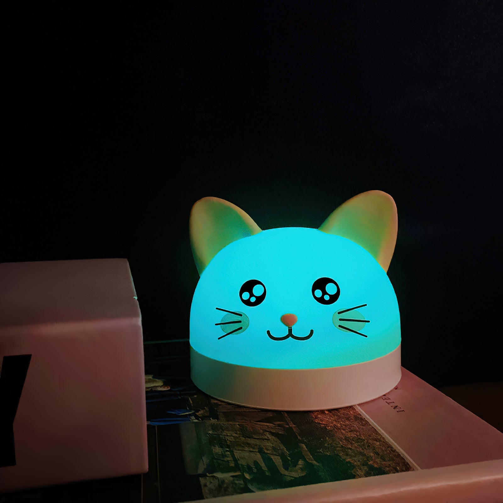 Cat Mouse Clock Night Light