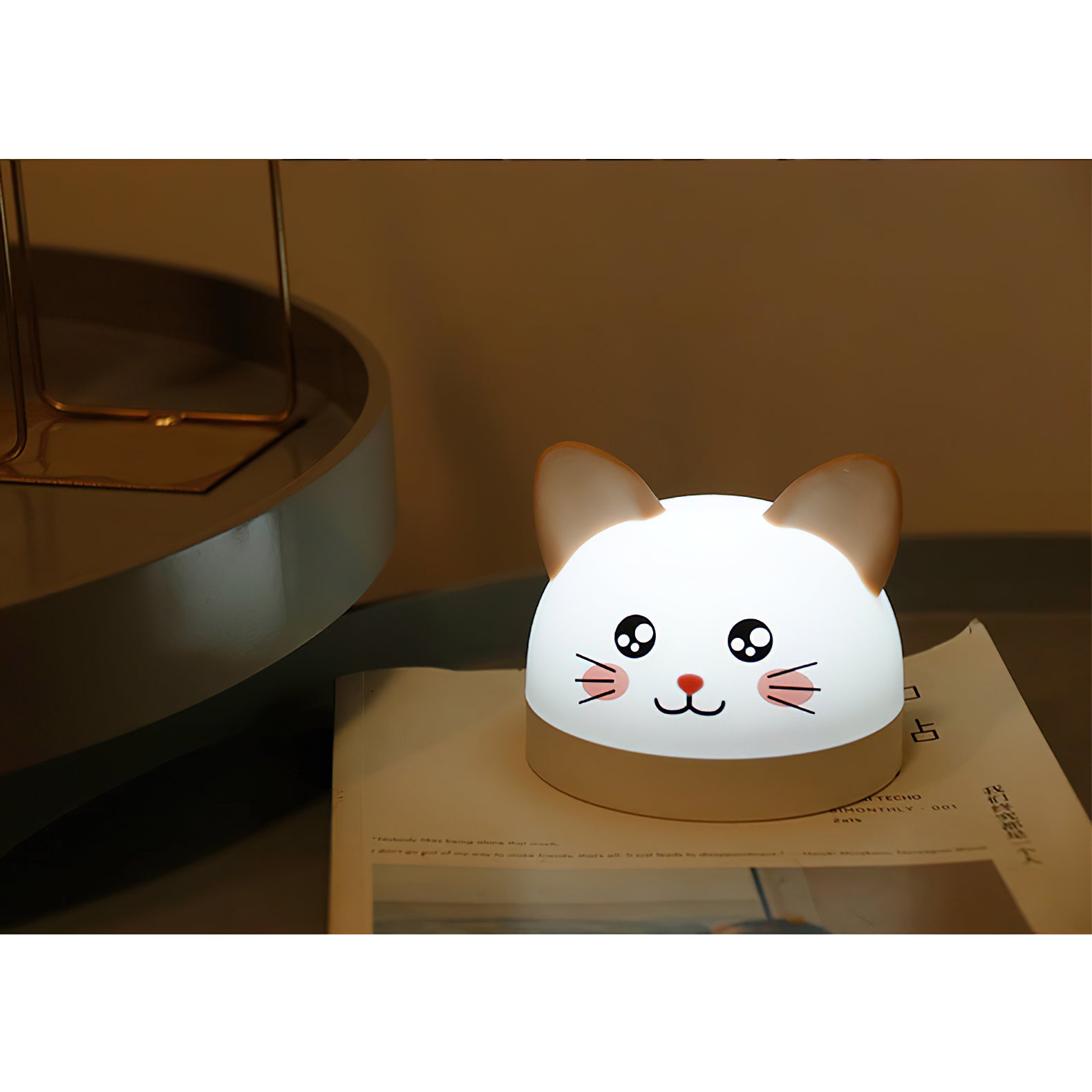 Chat Souris Horloge Veilleuse