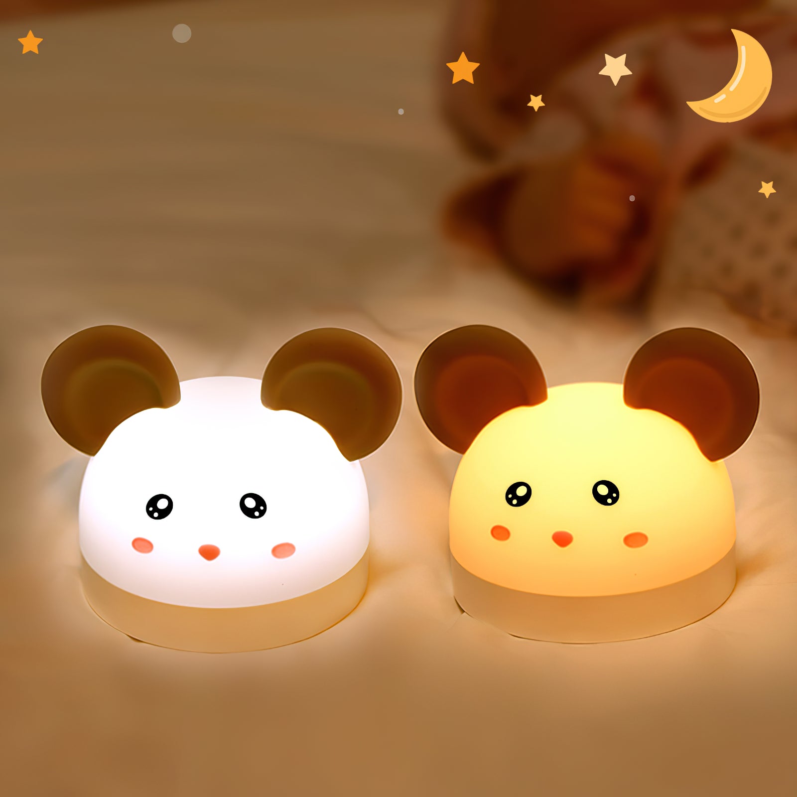 Cat Mouse Clock Night Light