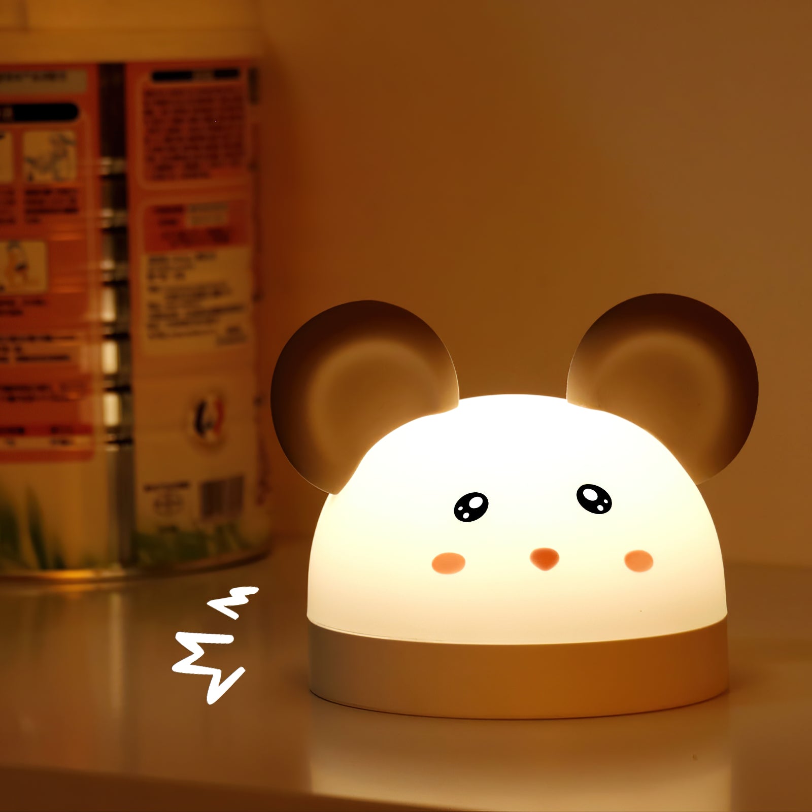 Cat Mouse Clock Night Light