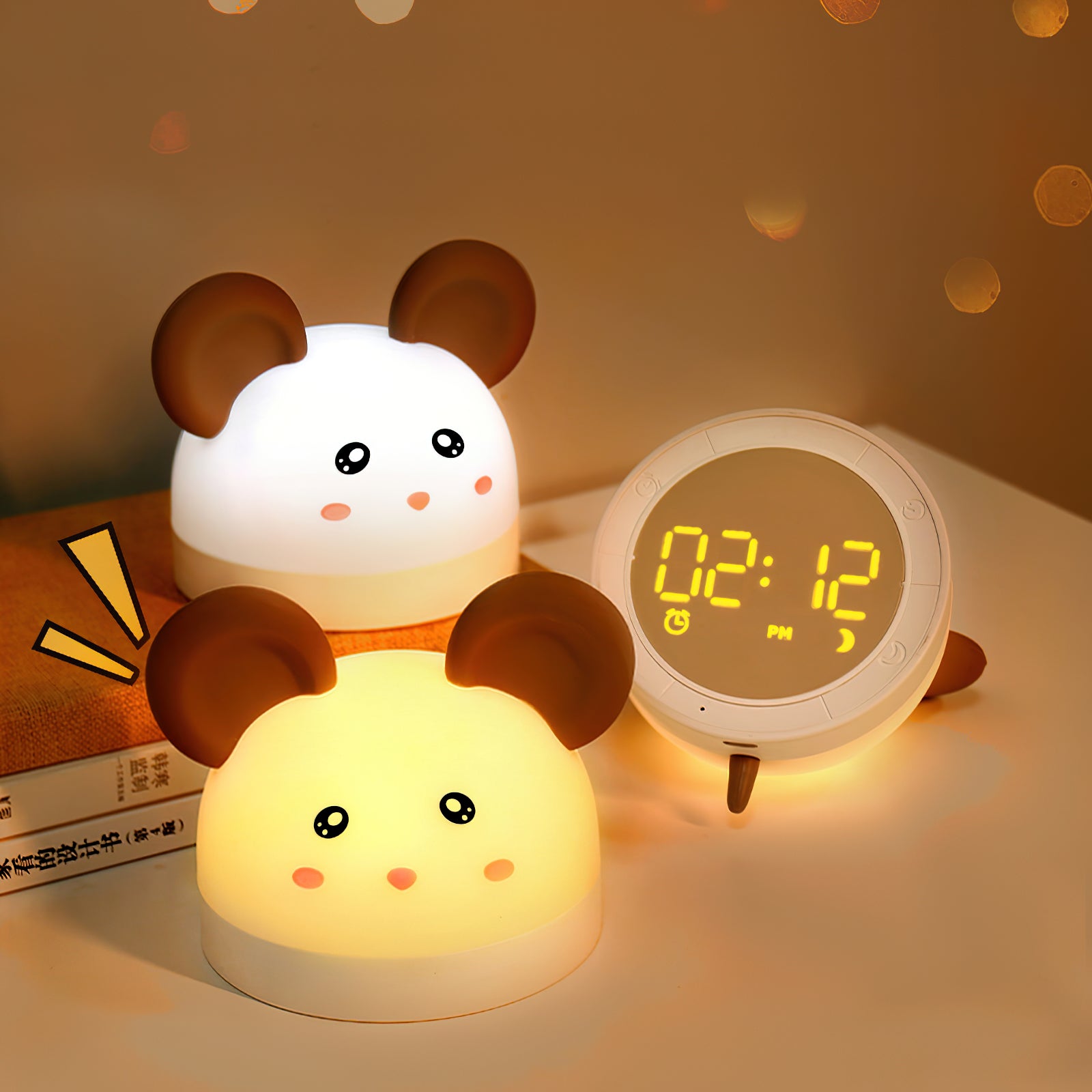 Cat Mouse Clock Night Light