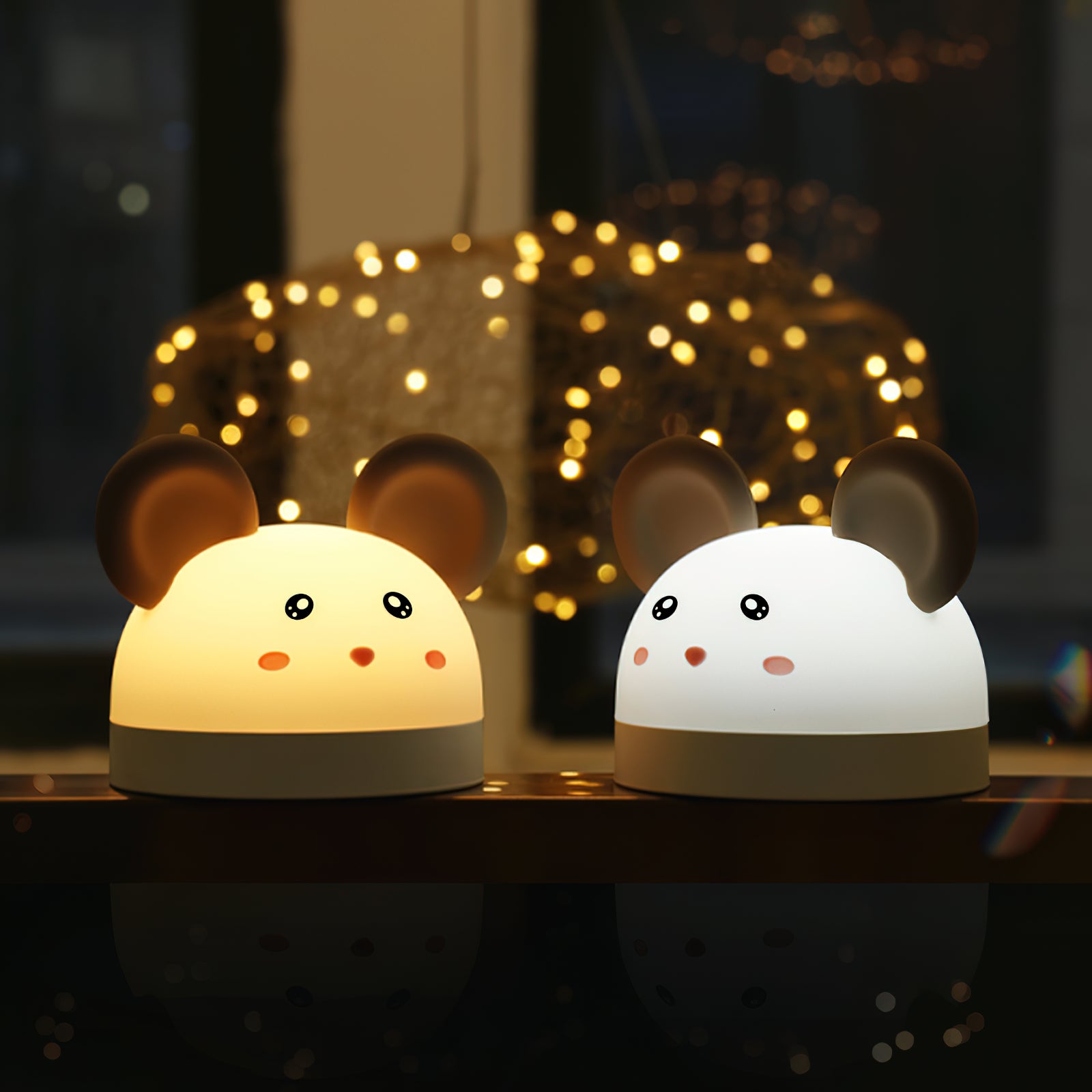 Cat Mouse Clock Night Light