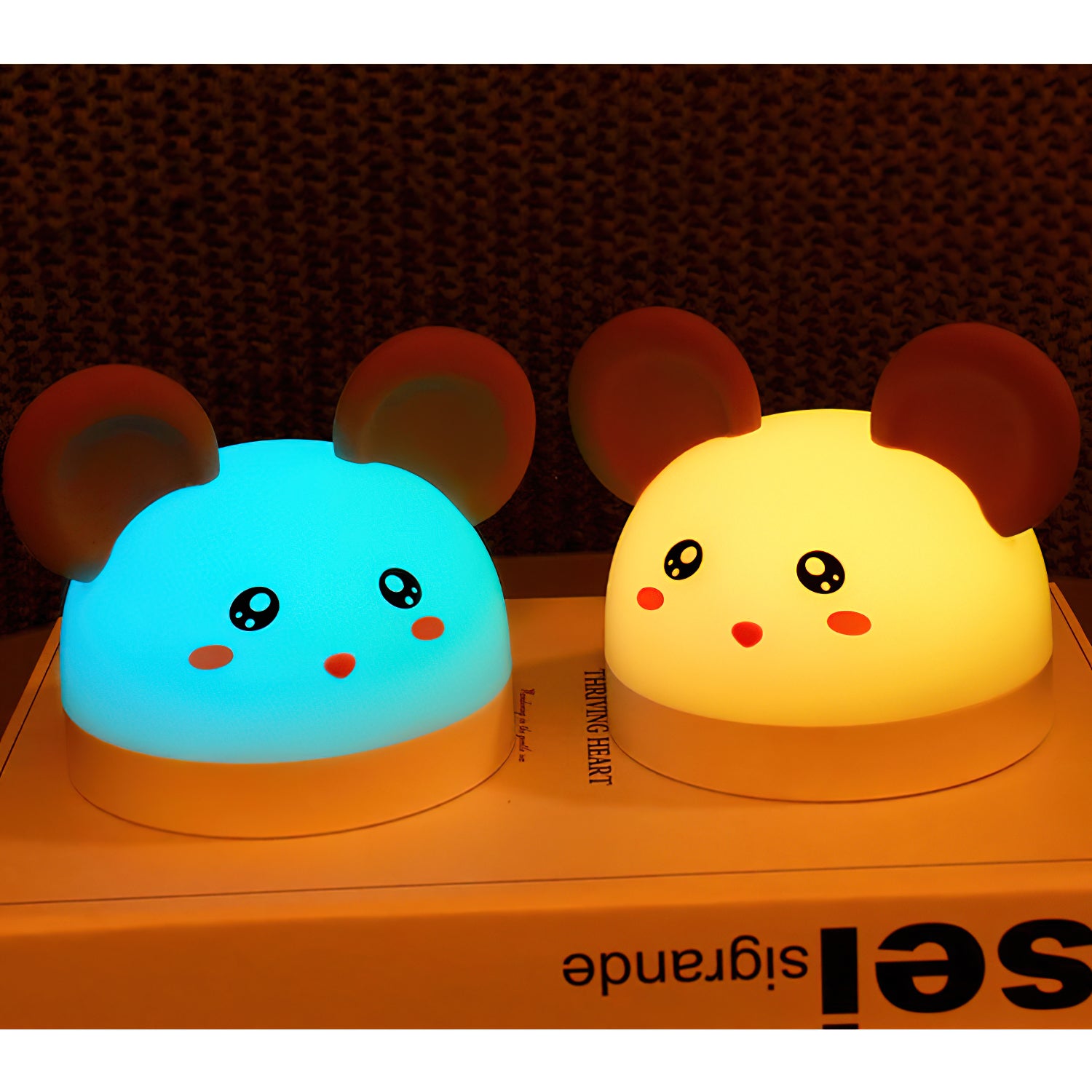 Cat Mouse Clock Night Light