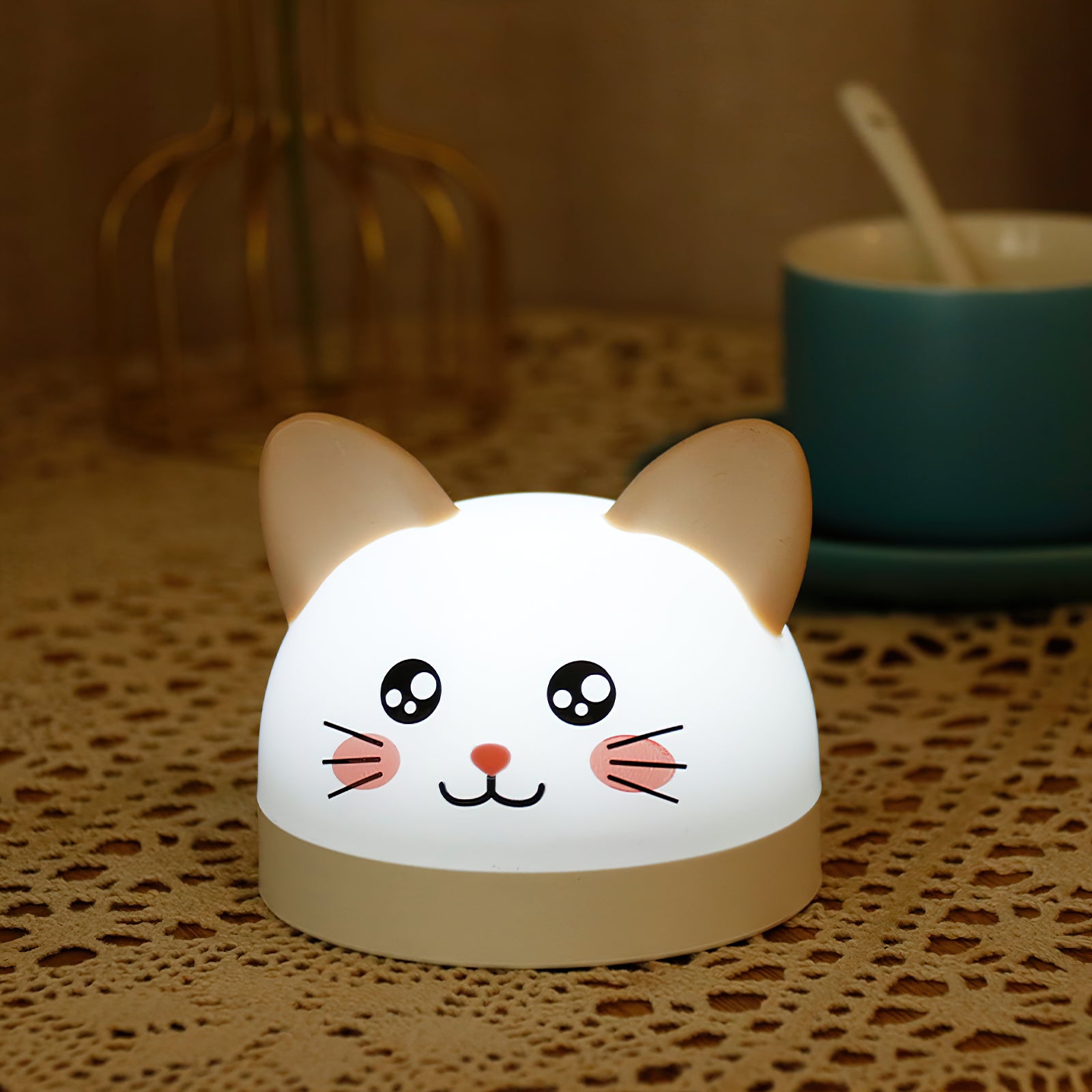 Cat Mouse Clock Night Light