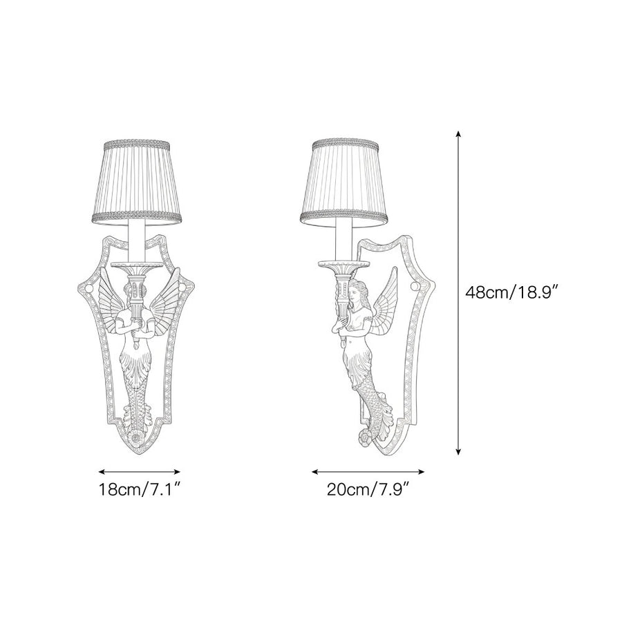 Caterina Brass Wall Lamp – detail 3 — Dimension drawings 1