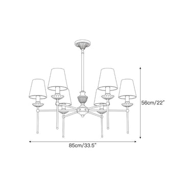 Catina Savannah Chandelier – detail 3 — Dimension drawings 1