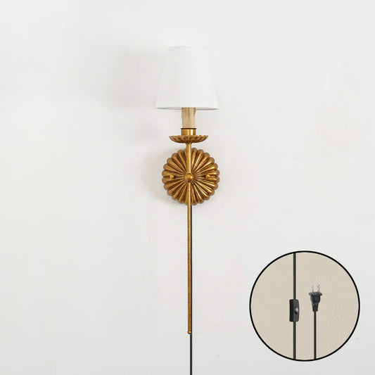 Fluted-Rosette Plug-in Wall Sconce – detail 23