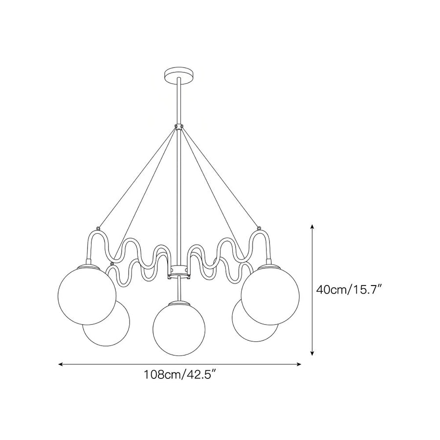 Cecil Balanced Glass Chandelier – detail 3 — Dimension drawings 1