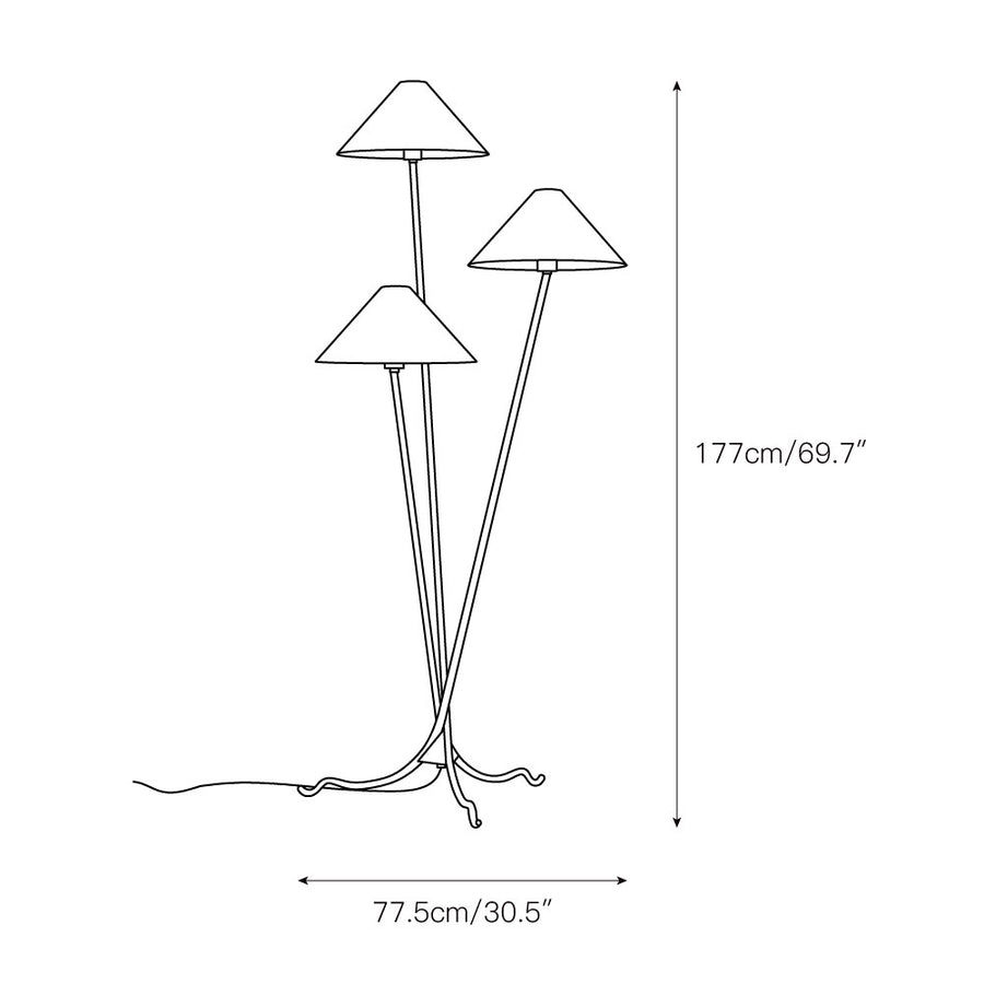 Cedar Floor Lamp – detail 3 — Dimension drawings 1